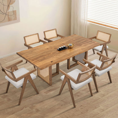86.61 Inch Oversize Rectangular Waves Dining Table - Solid Wood MDF