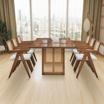 86.61 Inch Oversize Rectangular Waves Dining Table - Solid Wood MDF