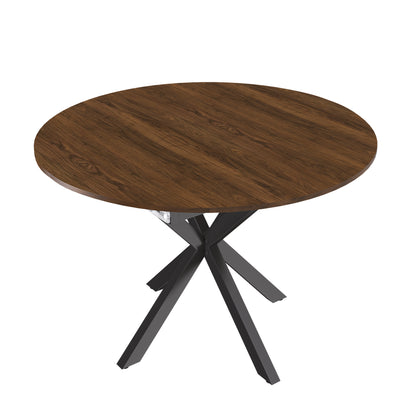 Round Walnut Dining Table - 42 to 58 Inch Extendable Table