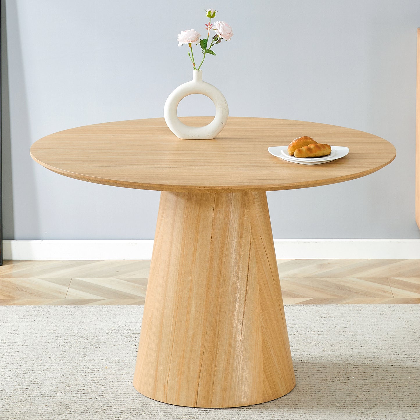 47" Modern Wood Texture Dining Table - MDF Material
