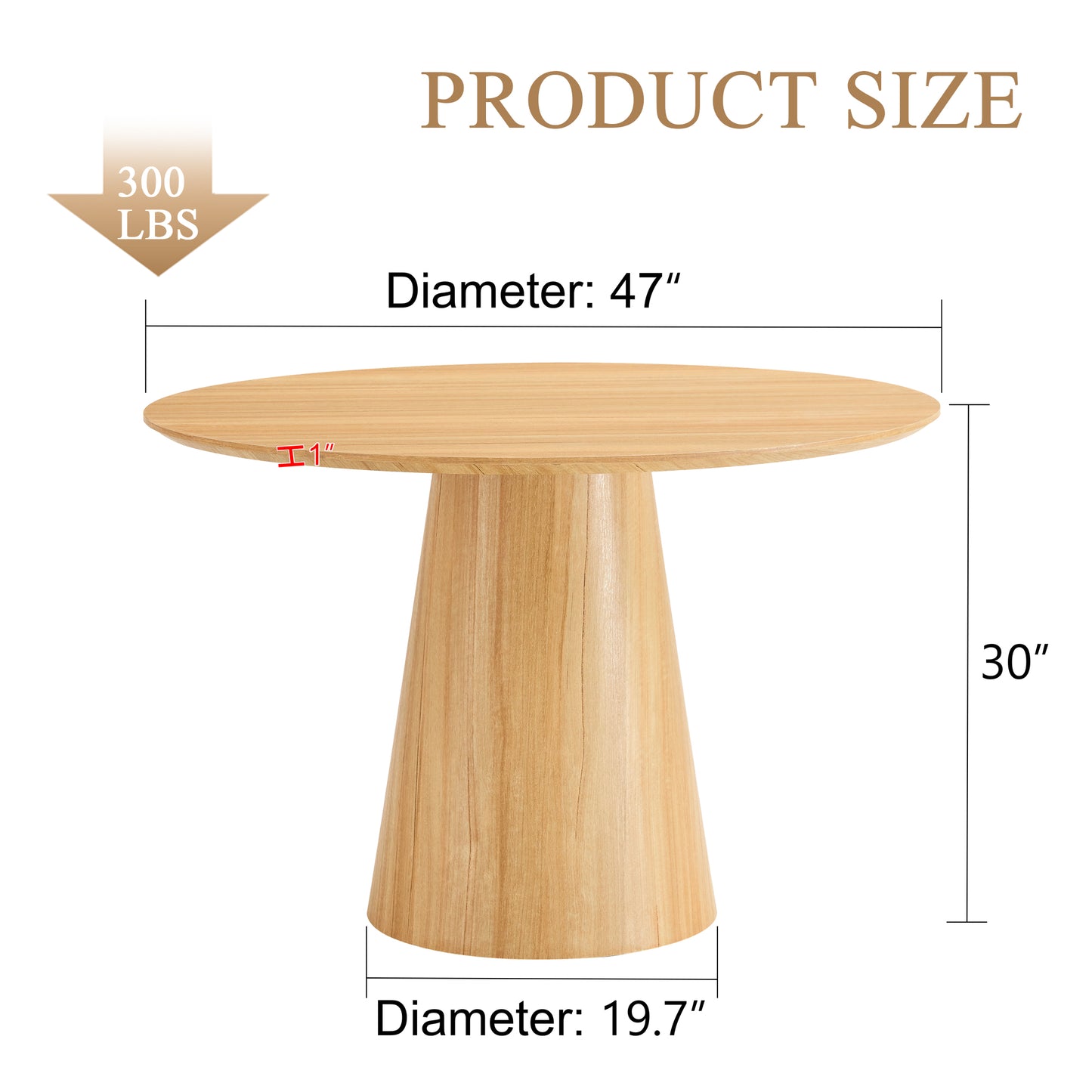 47" Modern Wood Texture Dining Table - MDF Material