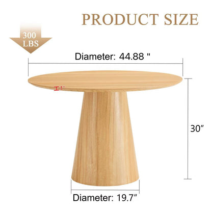 Wood Texture Circular Dining Table - 45 Inch Round Table for Dining Room