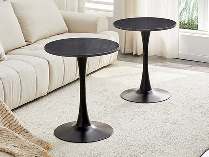 Small Round Dining Table - Black+Gery MDF for Dining Room