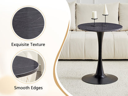 Small Round Dining Table - Black+Gery MDF for Dining Room