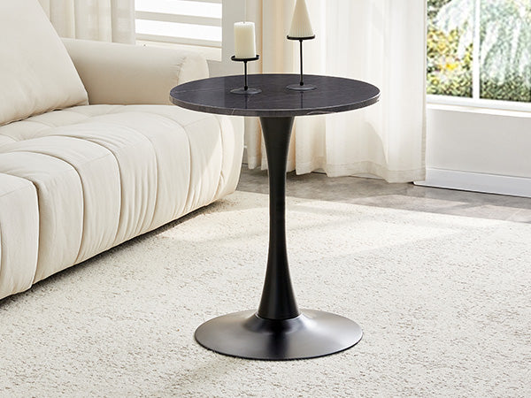 Small Round Dining Table - Black+Gery MDF for Dining Room