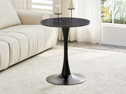 Small Round Dining Table - Black+Gery MDF for Dining Room
