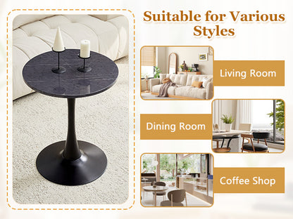 Small Round Dining Table - Black+Gery MDF for Dining Room