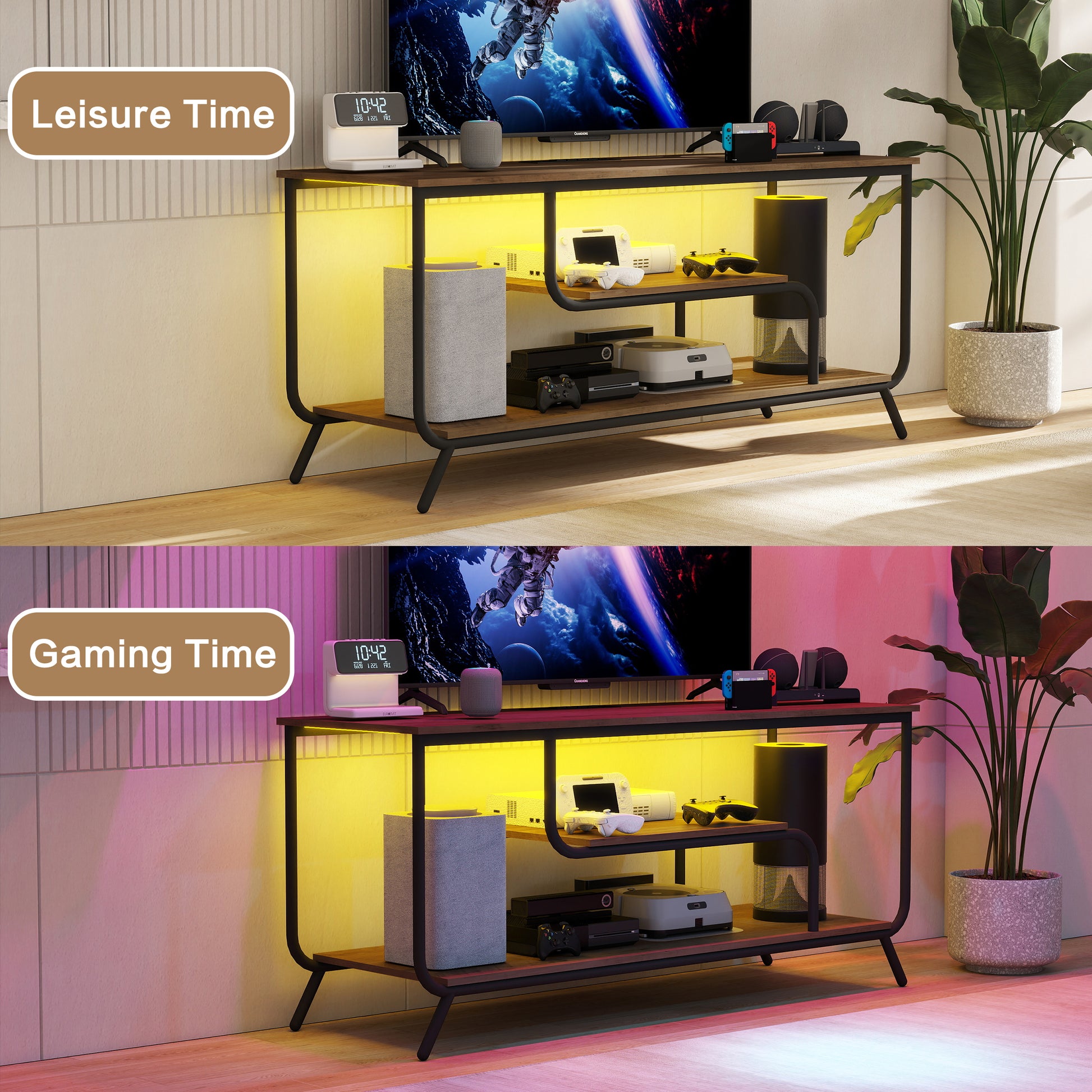 Light Gray TV Stand for 55 Inch TVs - Modern Media Console