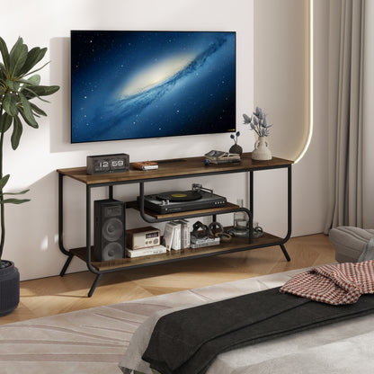 Light Gray TV Stand for 55 Inch TVs - Modern Media Console