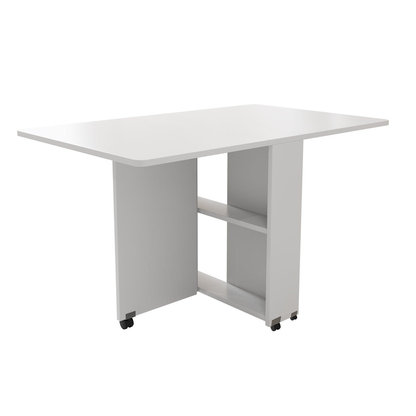 Folding Drop Leaf Dining Table - White, 47.2" x 23.6" for Dining Room