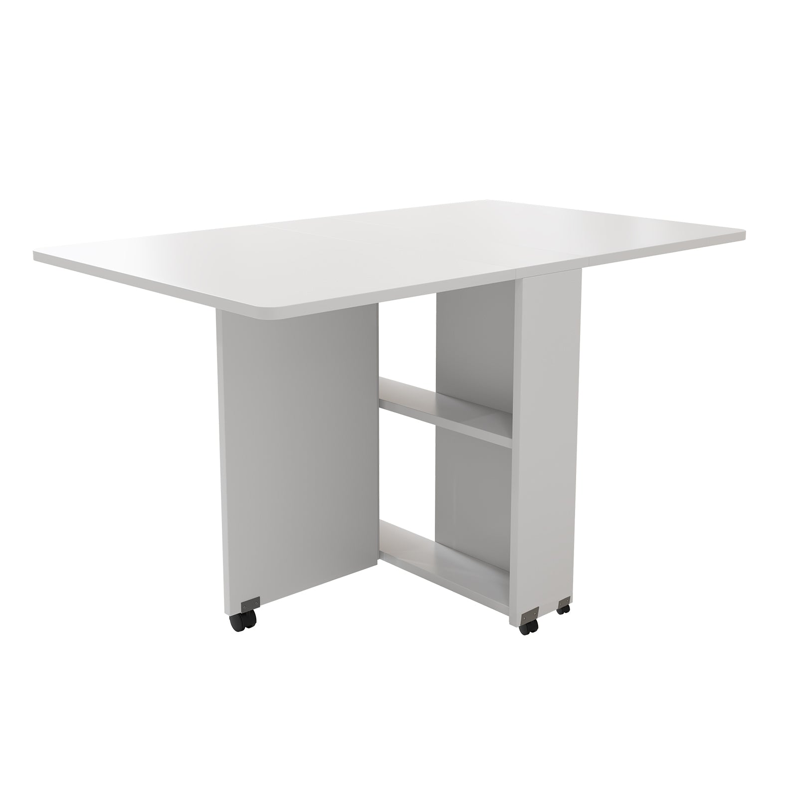 Folding Drop Leaf Dining Table - White, 47.2" x 23.6" for Dining Room