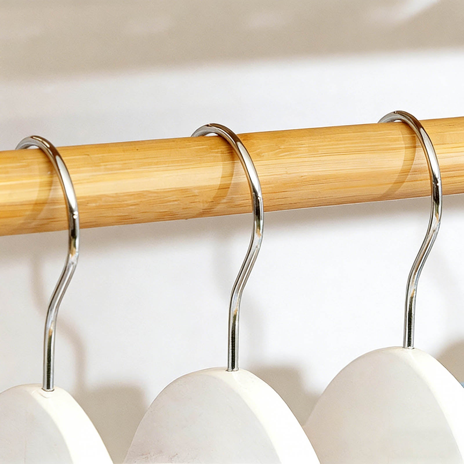 Natural Bamboo Coat Rack - 43" Storage Shelves