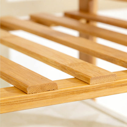 Natural Bamboo Coat Rack - 43" Storage Shelves