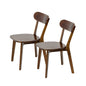 100% Natural Solid Wood Dining Chairs Set of 2, Mid Century Modern Dining Chairs with Curved Backrest, Kitchen Chair with Adjustable Foot Pads for Dining Room, Kitchen, Living Room, Study, Walnut