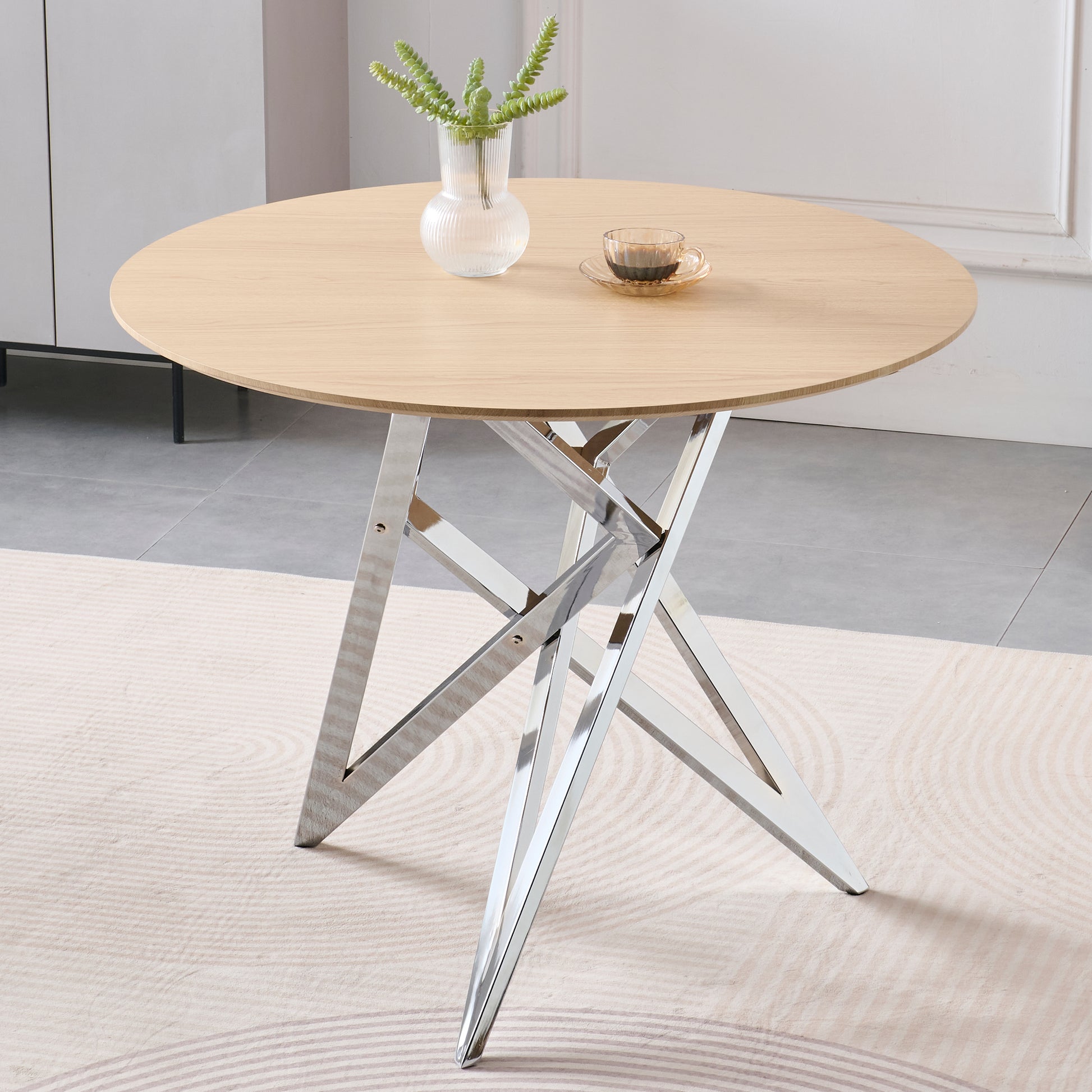 Round Dining Table - 37 Inch Kitchen Table for 4 People for Dining Room