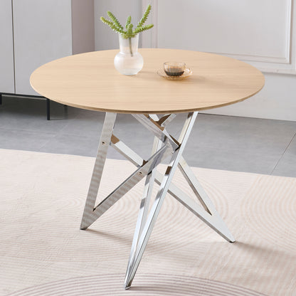 Round Dining Table - 37 Inch Kitchen Table for 4 People for Dining Room