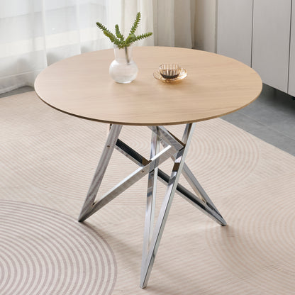 Round Dining Table - 37 Inch Kitchen Table for 4 People for Dining Room