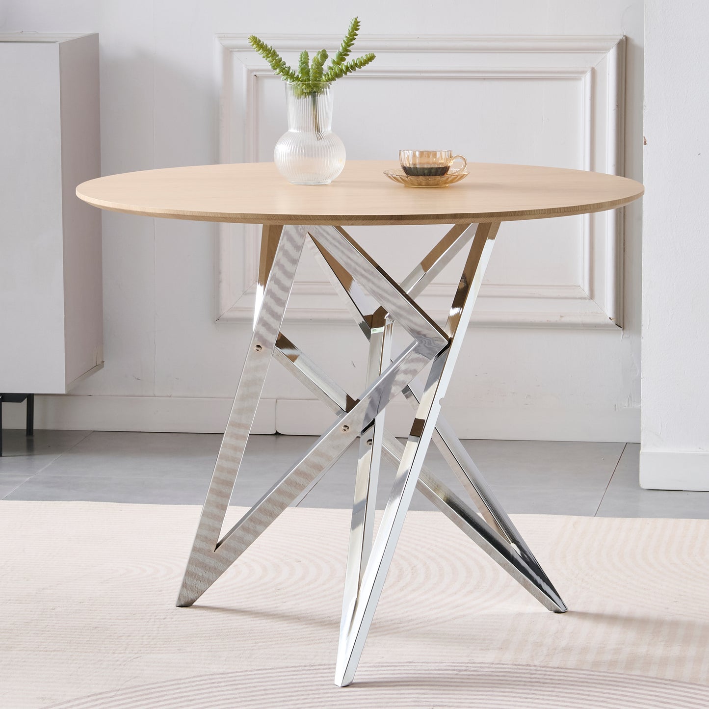 Round Dining Table - 37 Inch Kitchen Table for 4 People for Dining Room
