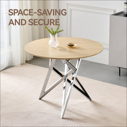 Round Dining Table - 37 Inch Kitchen Table for 4 People for Dining Room
