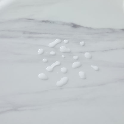 Modern Glass Dining Table with Marble Texture, Grey and White Finish