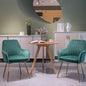 Velvet Dining Chair Set of 2 - Modern Mid-Back Accent Chairs with Gold Plated Legs - Upholstered for Living Room (green, Set of 2)