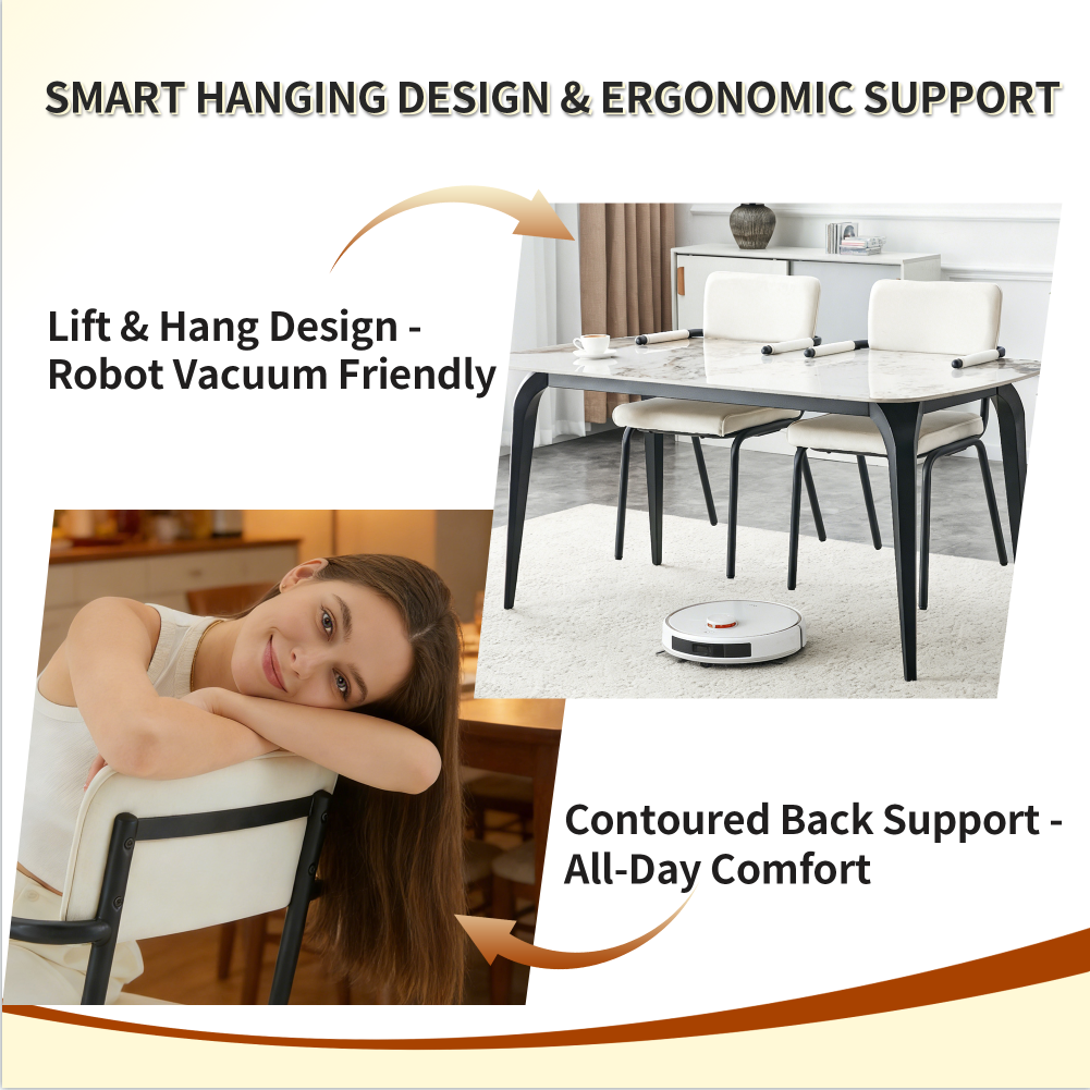 Modern White Dining Chairs Set of 2 - Huggable Design