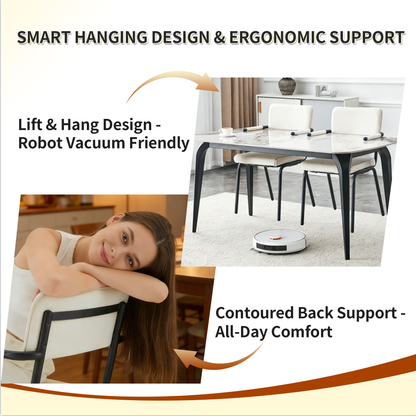 Modern White Dining Chairs Set of 2 - Huggable Design