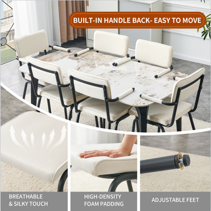 Modern White Dining Chairs Set of 2 - Huggable Design
