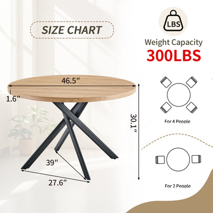 Thick Oak MDF Dining Table with Tool-Free Assembly for Modern Kitchen