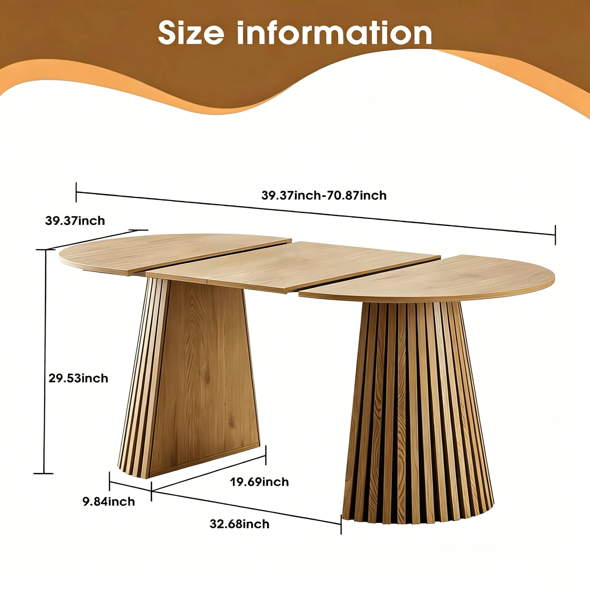 6-Person Natural Wood Oval Dining Table for Dining Room
