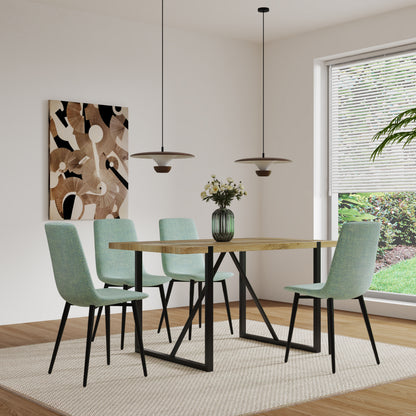 Light Green Linen Dining Chair Set of 4