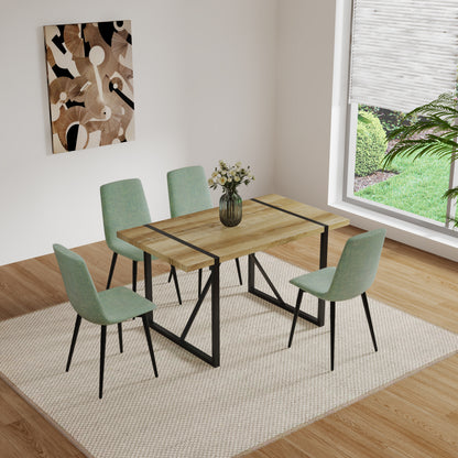 Light Green Linen Dining Chair Set of 4