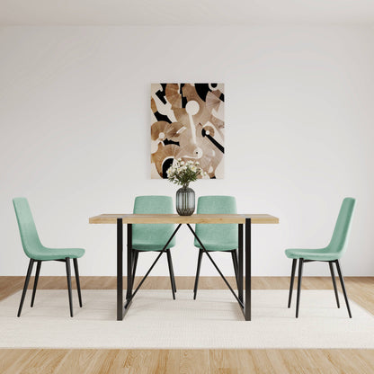 Light Green Linen Dining Chair Set of 4