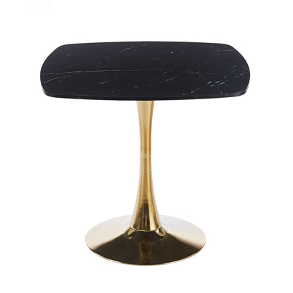 Gold Matte Black Dining Table - 31.5 Inch Modern Kitchen Table for Dining Room