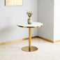 31.5inch Mid-Century Modern Pedestal Table, Multi-Functional Dining Table for 4-6 People & Large Coffee Table, White MDF Cremic Top for Living Room, Kitchen, Office