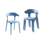 Stackable plastic chair set of 4, blue, made of polypropylene, with reinforced legs, load-bearing 150KG