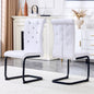 Set of 2,Retro alligator skin Upholstered dining chairs,with Crystal buckle design and Faux Leather design,a touch of elegance and mystery to the dining area,Black spray-painted metal bow leg