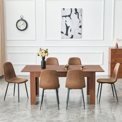 Walnut MDF Extendable Dining Table - 86.5" Long for Dining Room