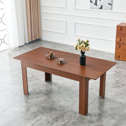 Walnut MDF Extendable Dining Table - 86.5" Long for Dining Room