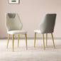 Set of 2 dining chairs, high-quality PU leather seats, with gold-plated painted carbon steel legs and ergonomic backrests, suitable for kitchen, dining room and living room  (miller white + gray)