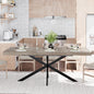 55.11"-70.86"Retro Rectangular Stretch Dining Table, Grey Carole Top With Same Color Embossed Center Plate,With Storage Box,Suitable for dining rooms, kitchens, and living rooms,Grey