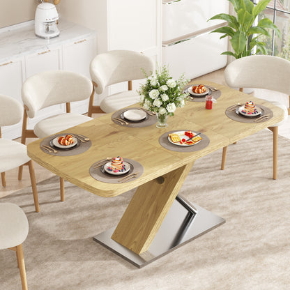63" Natural Dining Table Seats 6 - Restaurant Style