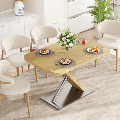 63" Natural Dining Table Seats 6 - Restaurant Style