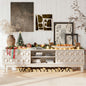 Modern Mid-Century Media Console with 4 Drawers and Cable Management, TV Console Table for TVs up to 75",Entertainment Center for Living Room and Office(White)