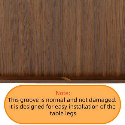 6-Person Walnut Extendable Dining Table - Modern Arc Shape