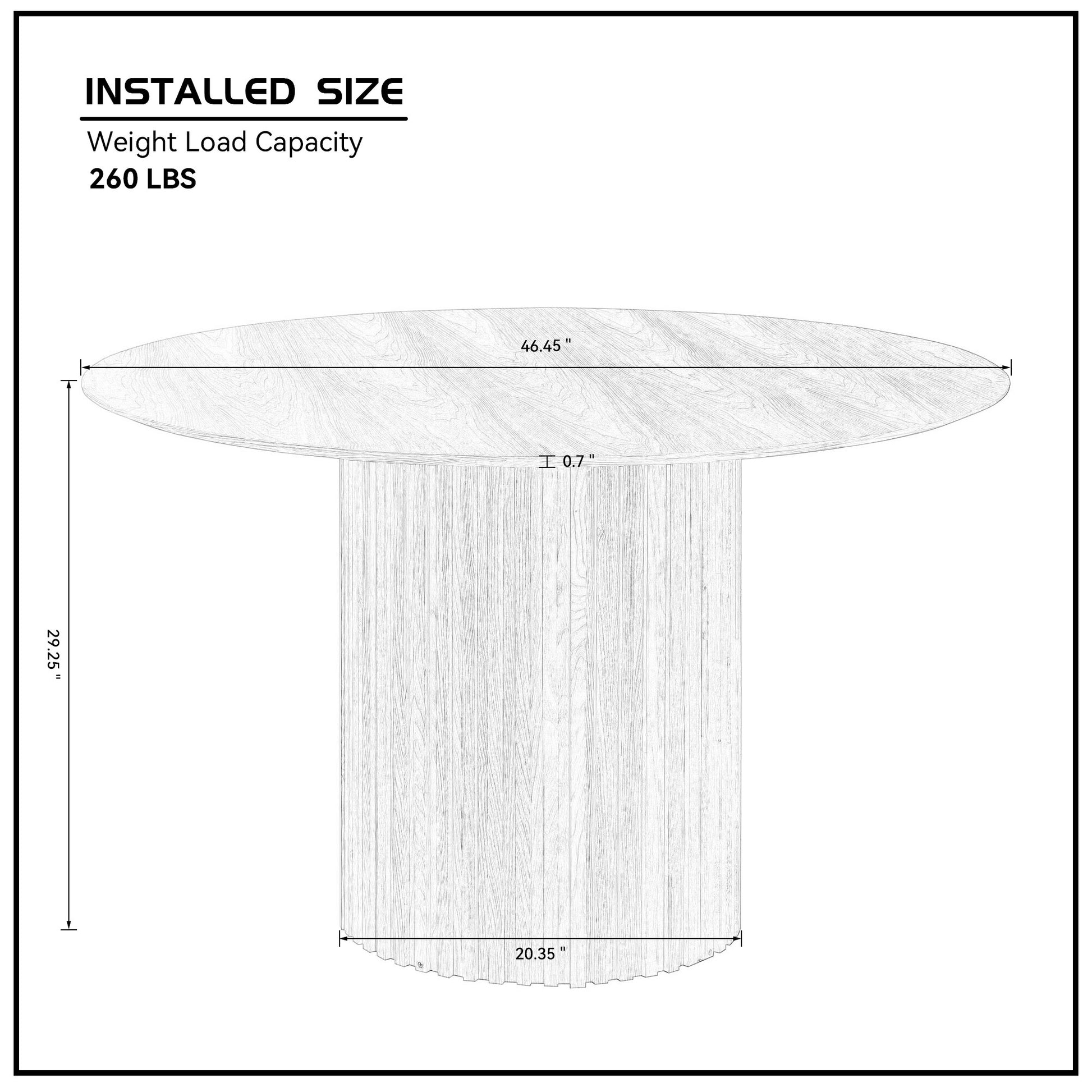 Black Mid Century Modern Dining Table - 46.5" x 46.5"