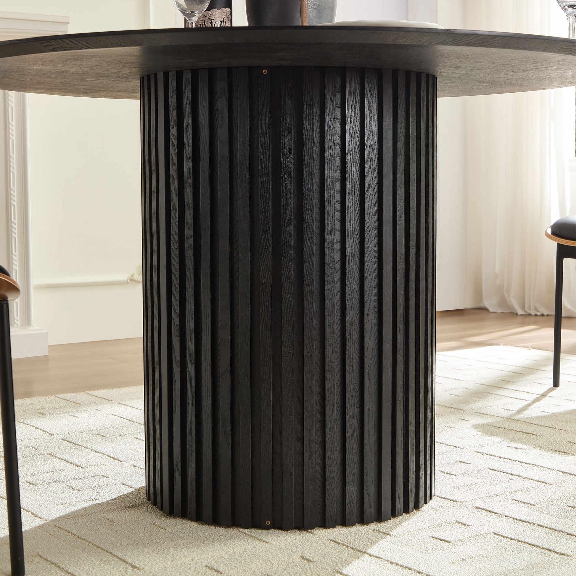 Black Mid Century Modern Dining Table - 46.5" x 46.5"