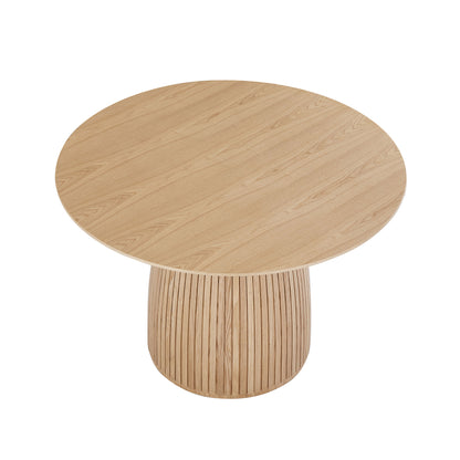 Round Dining Table - Oak MDF Kitchen Table 47.24" for Dining Room