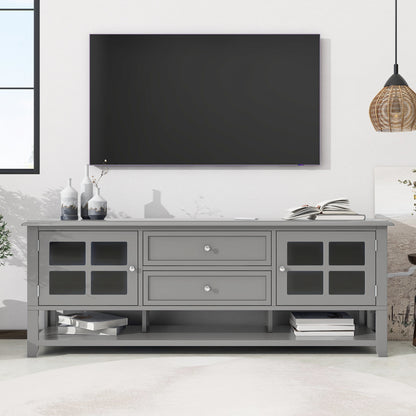 Grey MDF TV Stand - 50-59 Inch TV Storage for Living Room