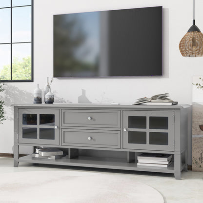 Grey MDF TV Stand - 50-59 Inch TV Storage for Living Room